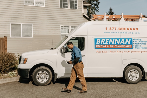 Brennan Employee With Van